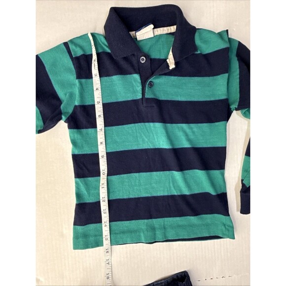 Vintage Electric Kids Pants Sz 5 & Donmoor Long Sleeve Polo Blue Green Stripes - Picture 14 of 16